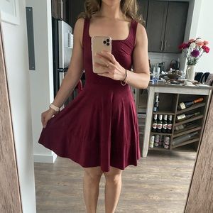 Brand new velvet burgundy summer dress